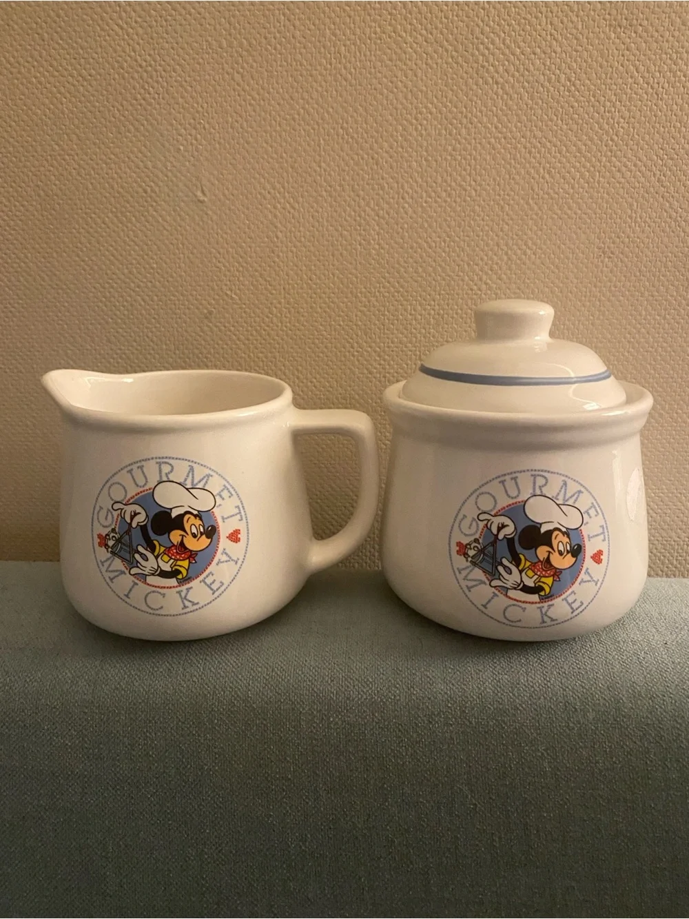Disney Gourmet Mickey Mouse Creamer and Sugar Bowl Set with Lid